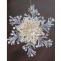 Pendentif acrylique Flocon de neige BALADI, paillettes, transparent-doré, Ø15cm
