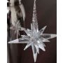 Pendentif acrylique Étoile MABOU, paillettes, argent-blanc, 10cm, Ø10cm