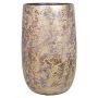 Vase décoratif au style vintage MAGO en céramique, aspect balayage, doré, 30cm, Ø19cm