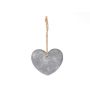 Suspension de cœur décorative LILU en pierre, gris, 13x11,5x1cm