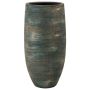 Vase à fleurs en céramique AETIOS, dégradé, bleu-or, 35cm, Ø18cm
