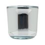 Porte-bougie NICK en verre, argent brillant, 7,5cm, Ø7,5cm