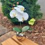 Fleur décorative Orchidée Phalaenopsis NAPIRAI avec un cache-pot, blanc, 30cm
