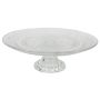 Plateau à gâteaux en verre ALVATIR avec pied, motif, transparent, 9,3cm, Ø29cm