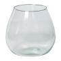 Bougeoir KESSIE en verre, transparent, 15cm, Ø15cm