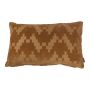 Coussin moelleux en velours ANJALI, cappuccino, motif zigzag, 50x30cm