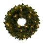 Couronne décorative de sapin JOTRA, LEDs, pile, crossdoor, vert, Ø40cm
