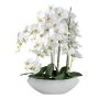 Fleur décorative Orchidée Phalaenopsis XELAV, coupe en céramique, blanc, 65cm