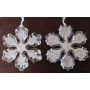 Suspension acrylique Flocon de neige YLVALIE, 2 pièces, paillettes, transparent-argenté, Ø10cm