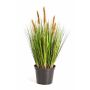 Graminée artificielle FELIX avec panicules, vert-marron, 60cm