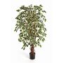 Ficus Benjamini artificiel JARLAN, troncs véritables, vert-blanc, 120cm