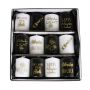 Bougies pour le Nouvel An OVILA, 12 pièces, noir-blanc-doré, 8cm, Ø6cm - Made in Germany