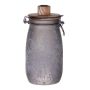 Bocal de stockage ANNEDORE avec support pour bougies chandelles, aspect givré, gris, 24,5cm, Ø11,5cm