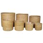 Panier de zostère tressée AMPARO, 7 pièces, beige, 12-30cm, Ø13-32cm