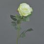 Rose en velours HUSA, blanc-vert, 75cm, Ø10cm