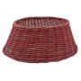Couvre-pied pour sapin MACARIO en rotin, rouge, 26cm, Ø65cm