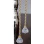 Pendentif de Noël cordon TAYLER avec diamants acryliques, or, 40cm, Ø3cm