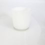 Grand vase / Cache-pot ALENA en verre, blanc, 19cm, Ø18,5cm
