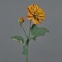 Branche fleurie artificielle Dahlia GINGER, collection écologique, orange-jaune, 60cm, Ø10cm