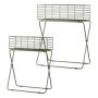 Support pour des plantes en métal Corbeille grillagée TOMOKO, 2 pièces, vert mousse, 50x24x64cm, 60x30x72cm