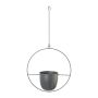 Cache-pot suspendu en métal QUISHA, anneau en métal, gris, 34x14x34cm