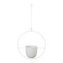 Cache-pot suspendu en métal QUISHA, anneau en métal, blanc, 34x14x34cm