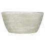 Pot en céramique ovale DELTA avec rainures, gris clair-blanc, 30x15x14cm