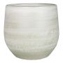 Pot en céramique DELTA avec rainures, gris clair-blanc, 14cm, Ø16cm