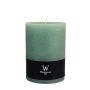 Bougie pilier / bougie en cire AURORA, vert menthe, 14cm, Ø9,8cm, 100h - Made in Germany