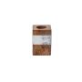 Chandelier triangulaire en bois KARLINA pour bougies chandelles, naturel-blanc, 4x4x6cm