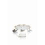 Porte-bougie en métal RAQUEL avec épine, pour bougies Ø5-6cm, blanc-or, Ø10cm