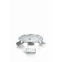 Porte-bougie en métal RAQUEL avec épine, pour bougies Ø5-6cm, blanc-argent, Ø10cm