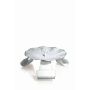 Porte-bougie en métal RAQUEL avec épine, pour bougies Ø7-8cm, blanc-argent, Ø12cm