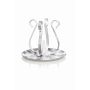 Chandelier en métal au style vintage ISTREDD avec épine, pour bougies, blanc-argenté, 8,5cm, Ø10cm