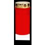Bougie funéraire CARMELIA avec couvercle, rouge-blanc, 12cm, Ø6,1cm, 50h