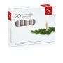 Bougies de ménage MEDIALA, 20 pièces, argent, 9,6cm, Ø1,3cm, 1,5h