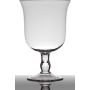 Vase à fleurs en verre NOELLE sur pied, conique/rond, transparent, 24cm, Ø15,5cm