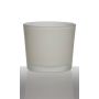 Verre à bougie ALENA FROST, cylindre/rond, blanc mat, 9cm, Ø10cm