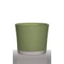 Pot de fleurs ALENA FROST, cylindre/rond, vert herbe mat, 12,5cm, Ø14,5cm