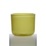 Verre à bougie NICK, cylindre/rond, jaune-vert, 11cm, Ø12,5cm