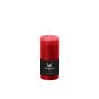 Bougie pilier / bougie en cire AURORA, rouge rubis, 12cm, Ø5,8cm, 42h - Made in Germany