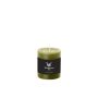 Bougie pilier / bougie en cire AURORA, vert olive, 8cm, Ø6,8cm, 34h - Made in Germany