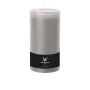 Bougie pilier / bougie en cire AURORA, gris clair, 19cm, Ø10cm, 155h - Made in Germany