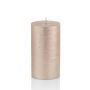 Bougie cylindrique / bougie de Noël MATHILDA, or rose, 12cm, Ø5,8cm, 45h - Made in Germany