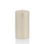 Bougie cylindrique / bougie de Noël MATHILDA, argent, 12cm, Ø5,8cm, 45h - Made in Germany