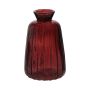 Bouteille décorative en verre TATIANA avec rainures, brun rouge-transparent, 11cm, Ø6,8cm
