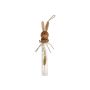 Suspension décorative Tube en verre NARNIKA avec tête de lièvre et fleurs séchées, décoration de Pâques, blanc-brun, 5x3,5x25cm
