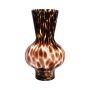 Vase en verre bombé RUSSELL, motif léopard, brun-transparent, 30cm, Ø18cm