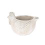 Cache-pot Poule VINURA en céramique, gris-blanc, 11x9x8,5cm