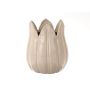 Pot de fleurs TULPA en forme de tête de tulipe, céramique, crème, 23cm, Ø19cm